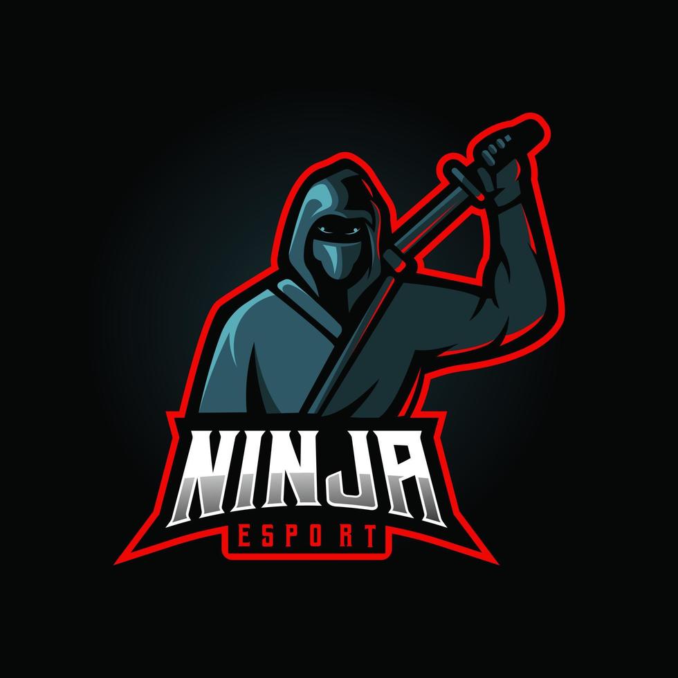 logotipo de la mascota ninja vector