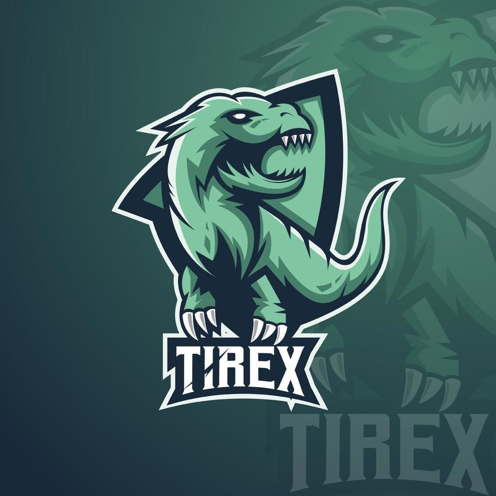 diseño del logotipo de la mascota tirex vector