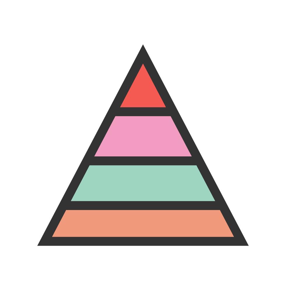 Pyramid Graph Filled Line Icon vector