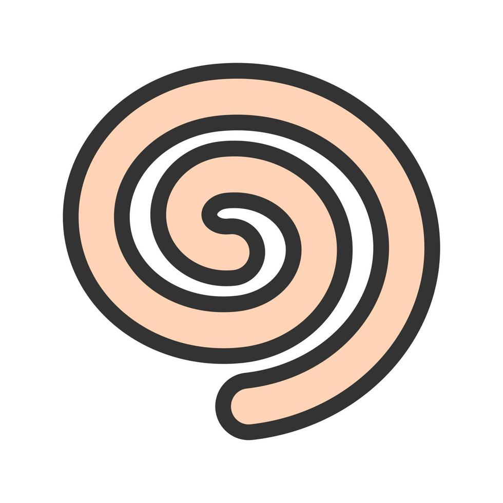 Rolled Bun Filled Line Icon vector