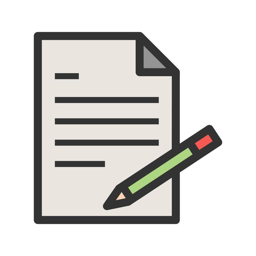 Write Report Filled Line Icon vector