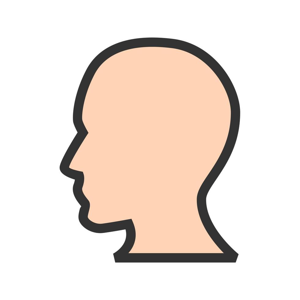 icono de línea llena de rostro humano vector