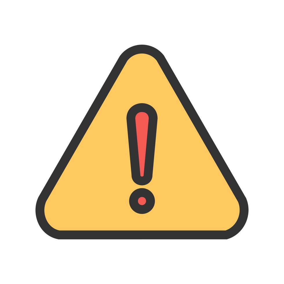 Warning Sign Filled Line Icon vector