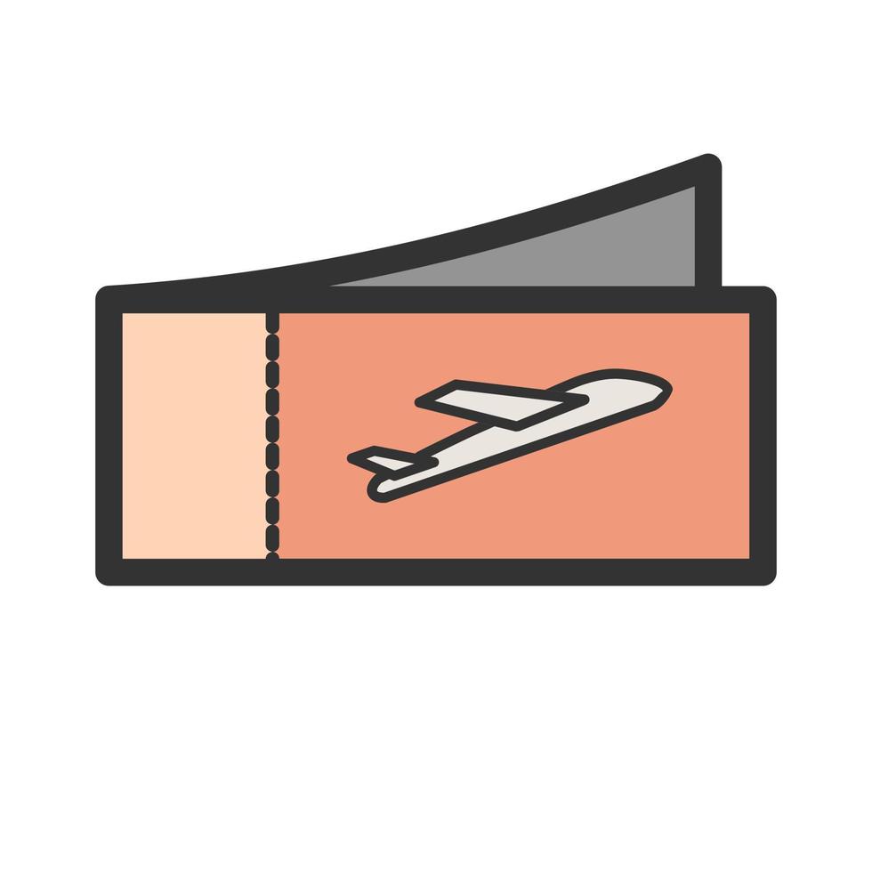 Plane Tickets Filled Line Icon vector