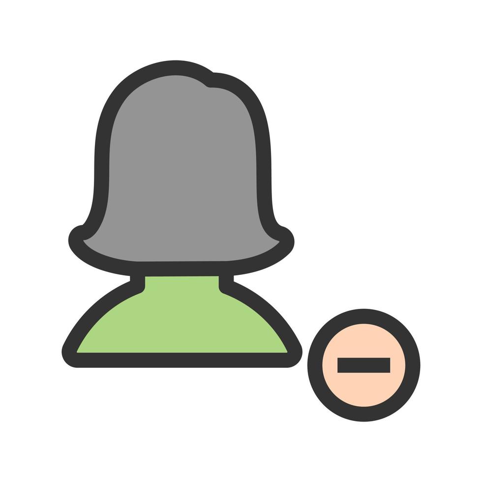 Delete Female Profile Filled Line Icon vector