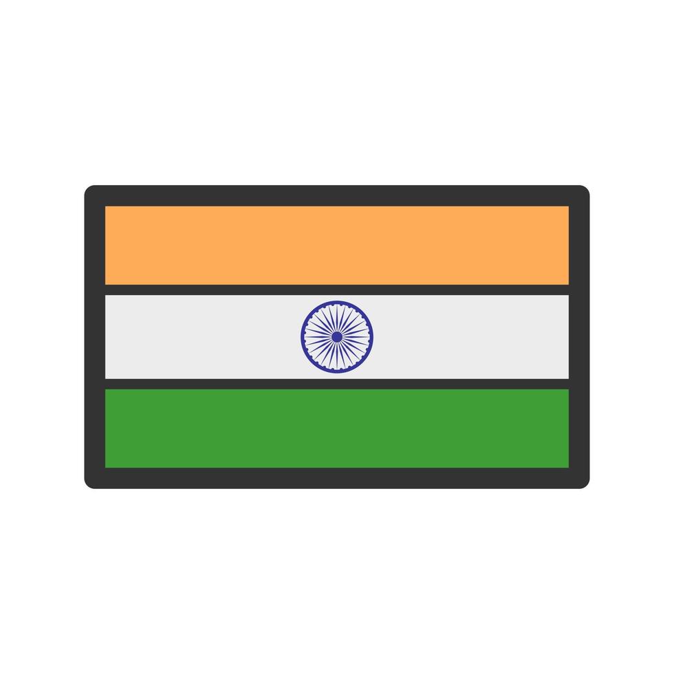 icono de línea llena de india vector