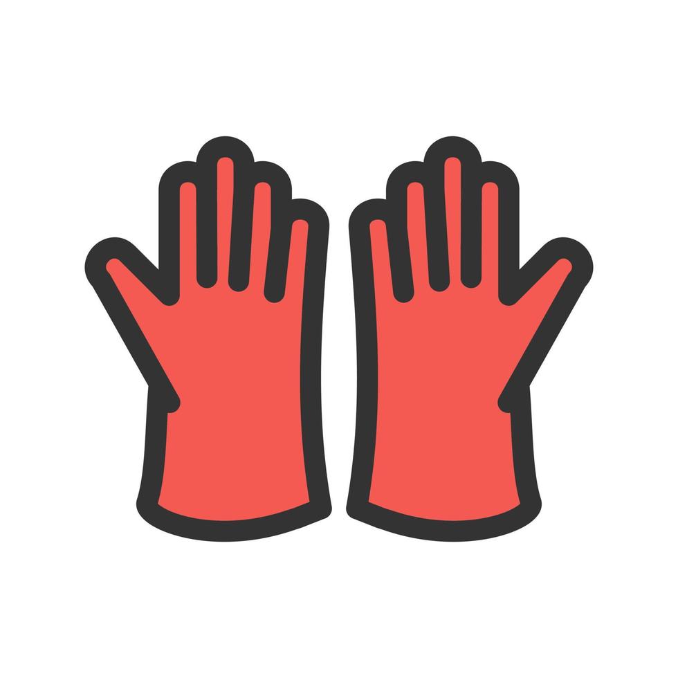 icono de línea llena de guantes de limpieza vector