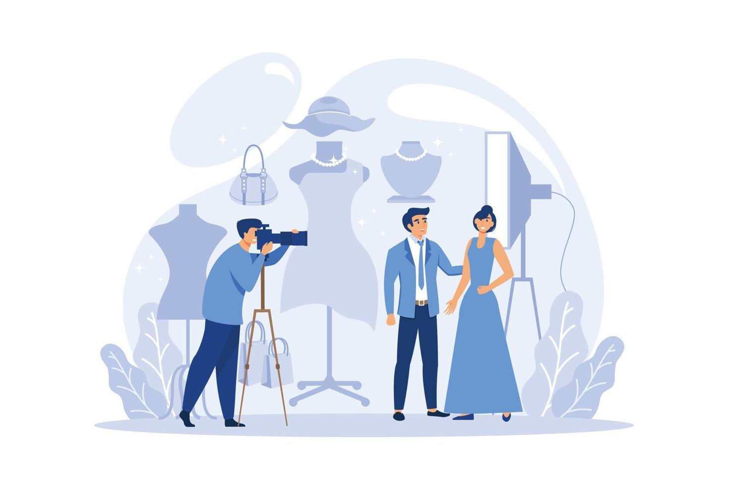 fashion model shoot and wedding illustration vector
