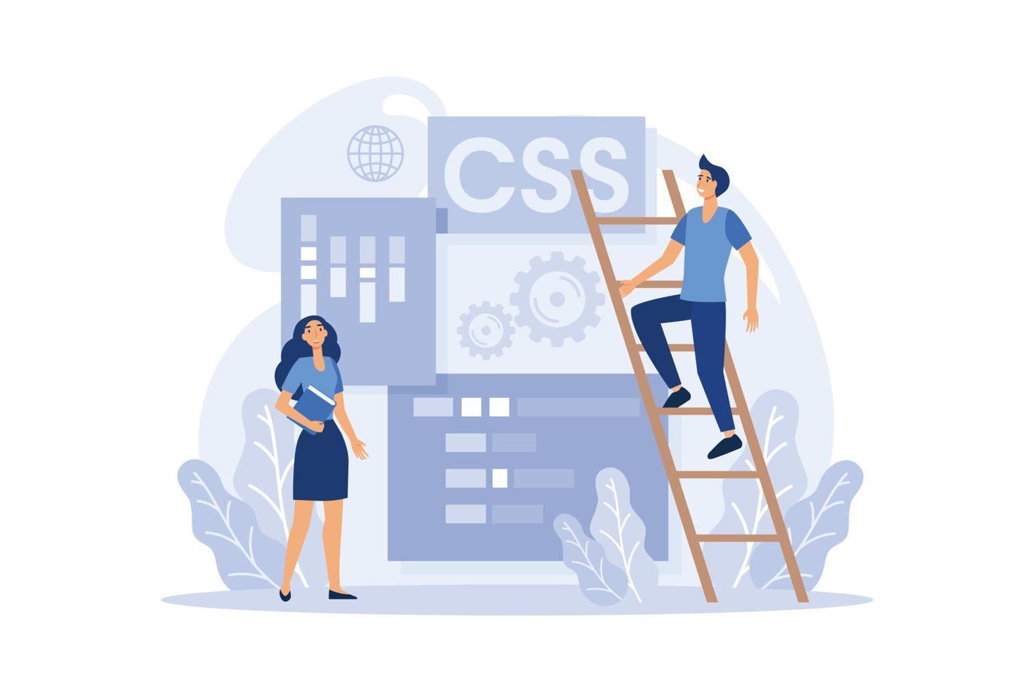 Programmer concept. Idea of coding, testing and writing program. flat design modern illustration vector