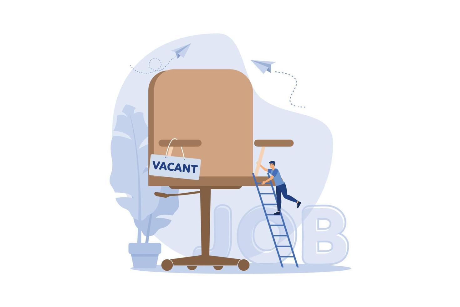 Candidate searching for job, career path or job promotion to be management, ladder of work success concept, flat design modern illustration vector