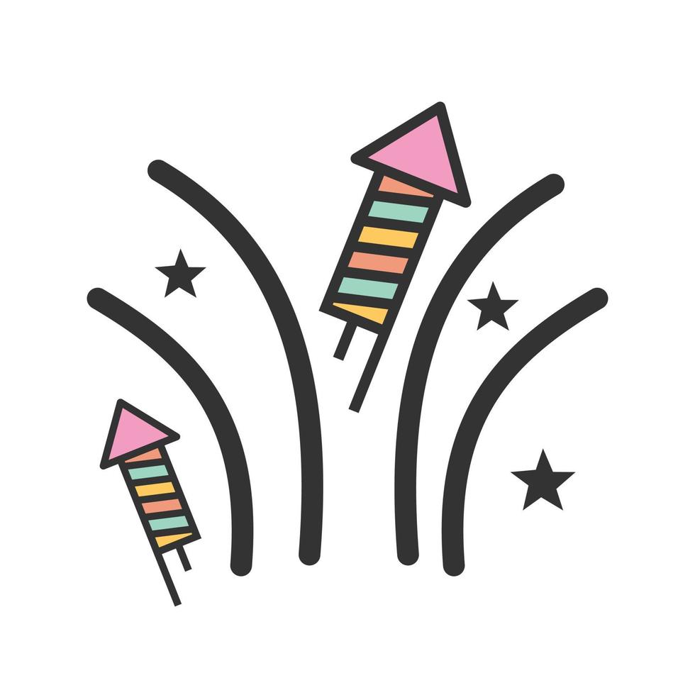Fireworks I Filled Line Icon vector