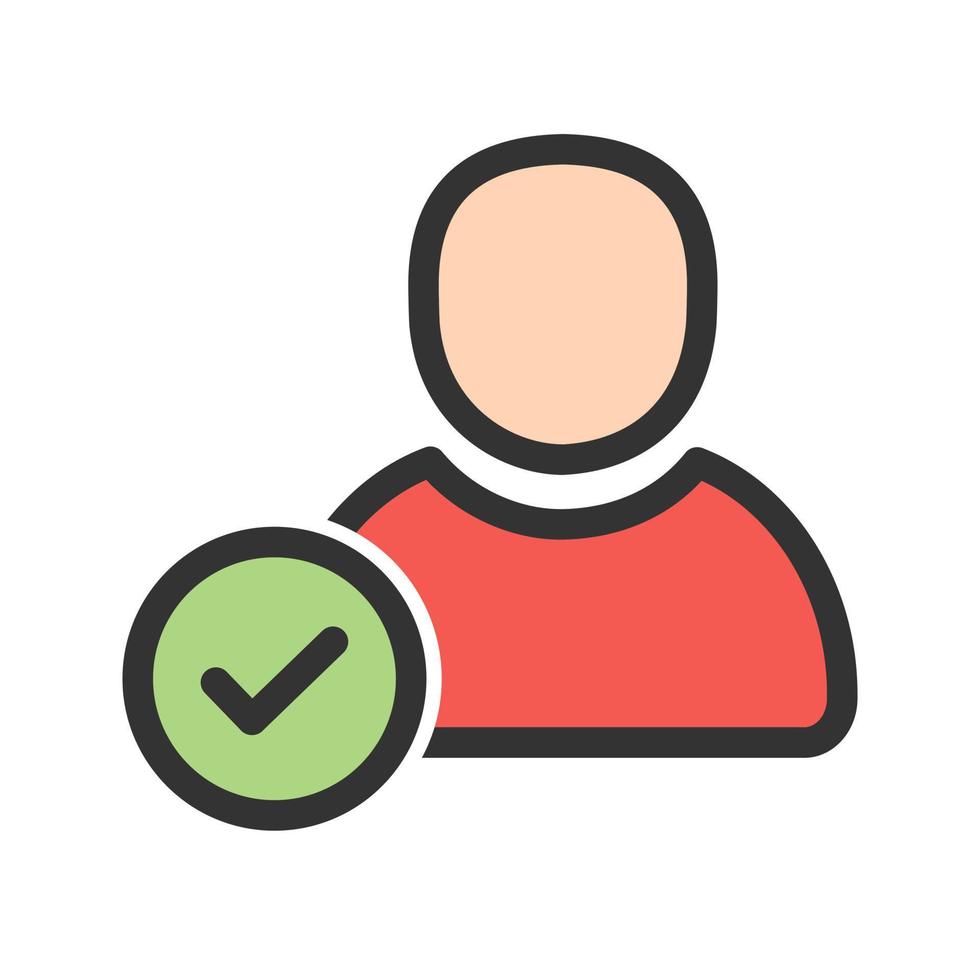Verified Candidate Filled Line Icon vector