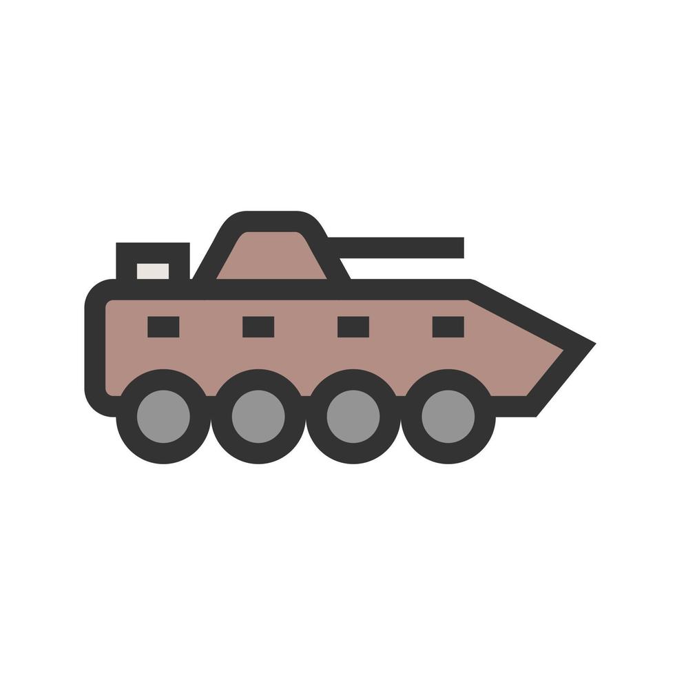 icono de línea llena de tanque de infantería vector