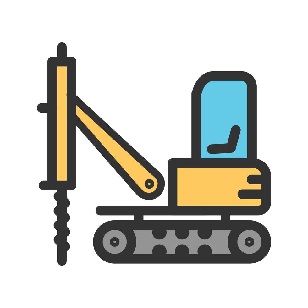 Drill Filled Line Icon vector