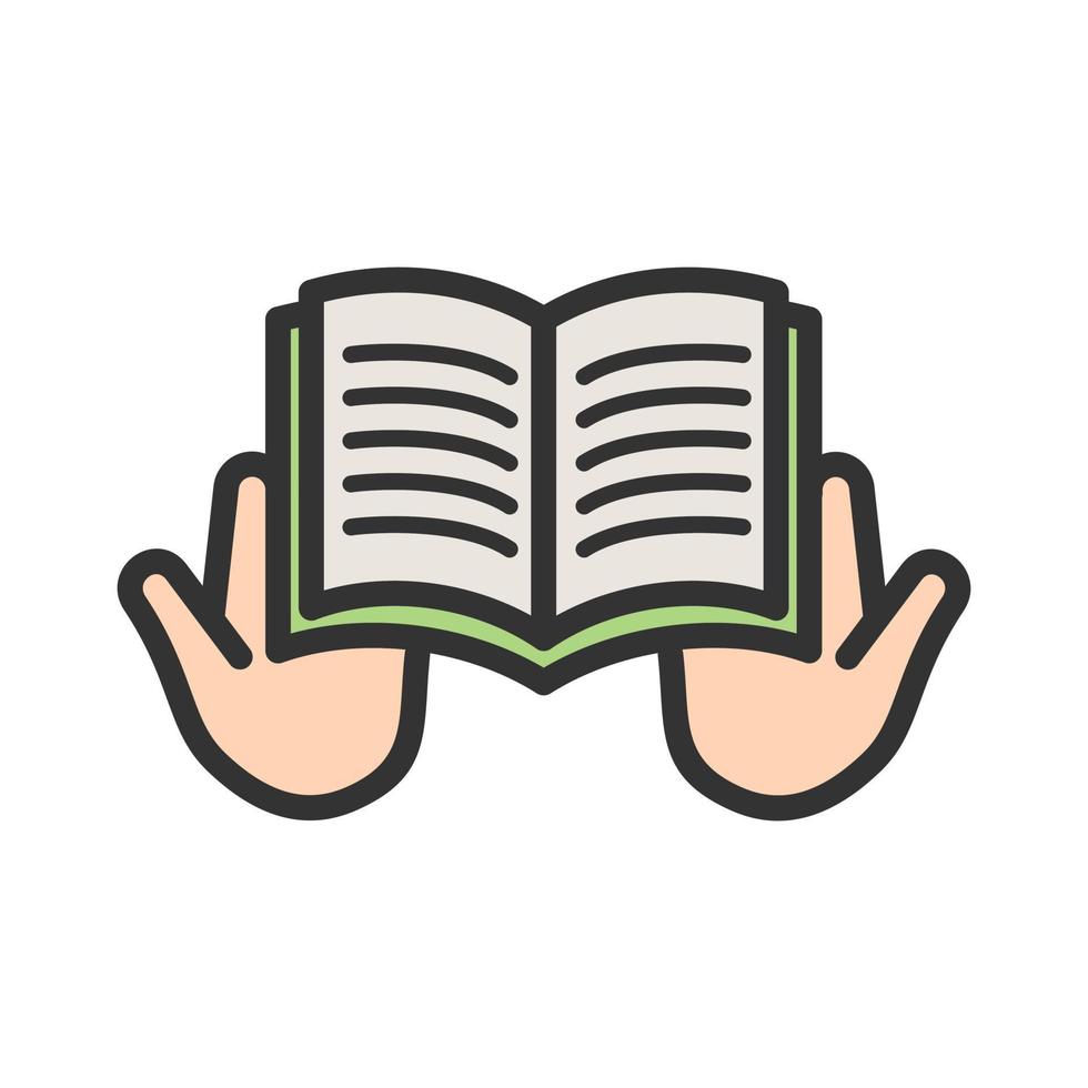 Reading Holy Book Filled Line Icon vector