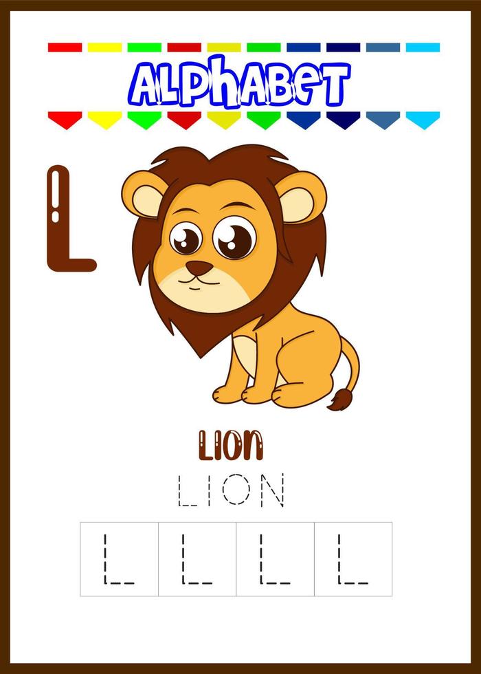 alphabet letter L for lion vector