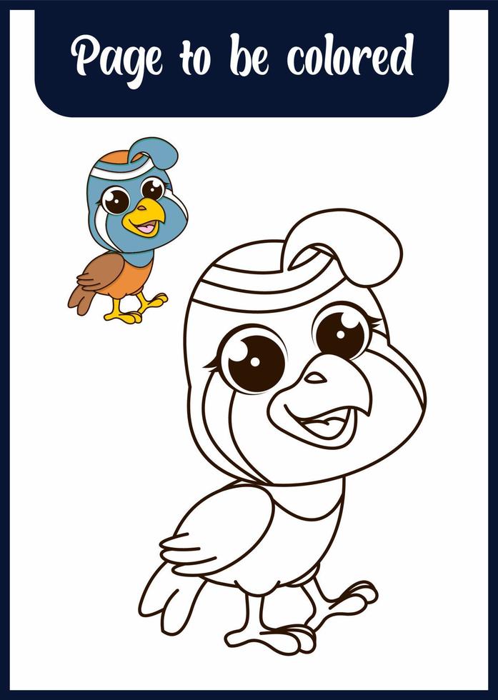 coloring book for kids. quail vector