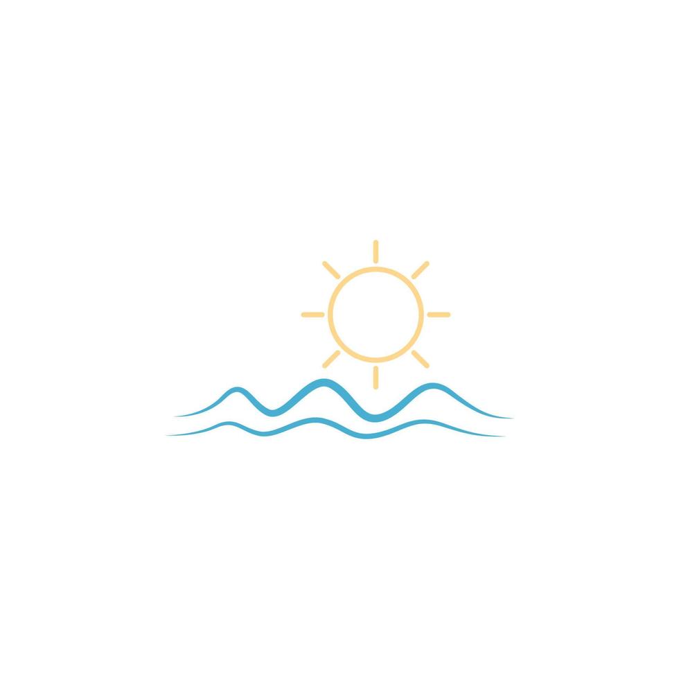 Water waves logo icon design template illustration vector