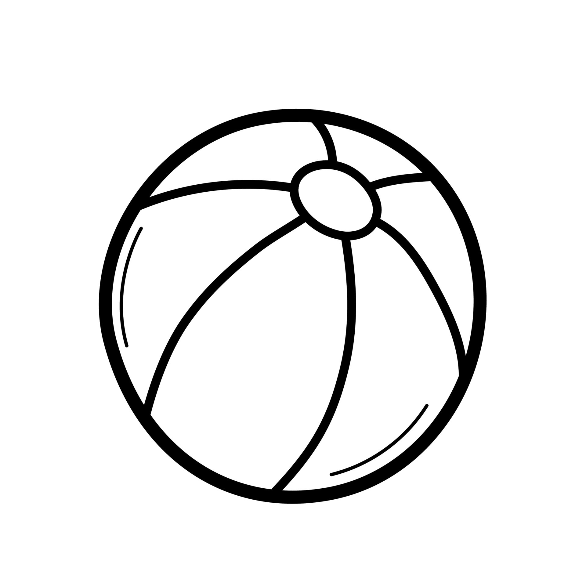 Beach ball. Hand drawn sketch icon of children inflatable toy. Isolated  vector illustration in doodle line style. 8628226 Vector Art at Vecteezy