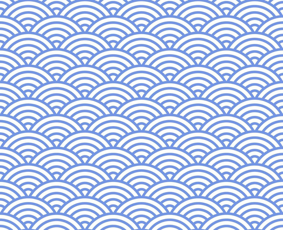 patrón sin costuras de ondas japonesas. seigaiha. ornamento azul sobre un fondo blanco. ilustración vectorial vector