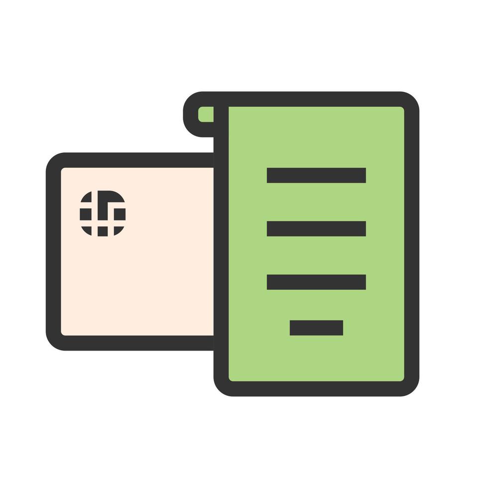 Receipt Filled Line Icon vector