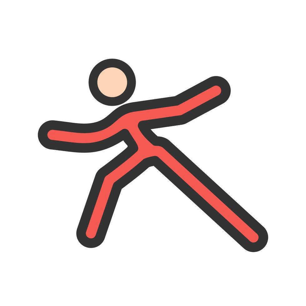 Yoga Pose I Filled Line Icon vector