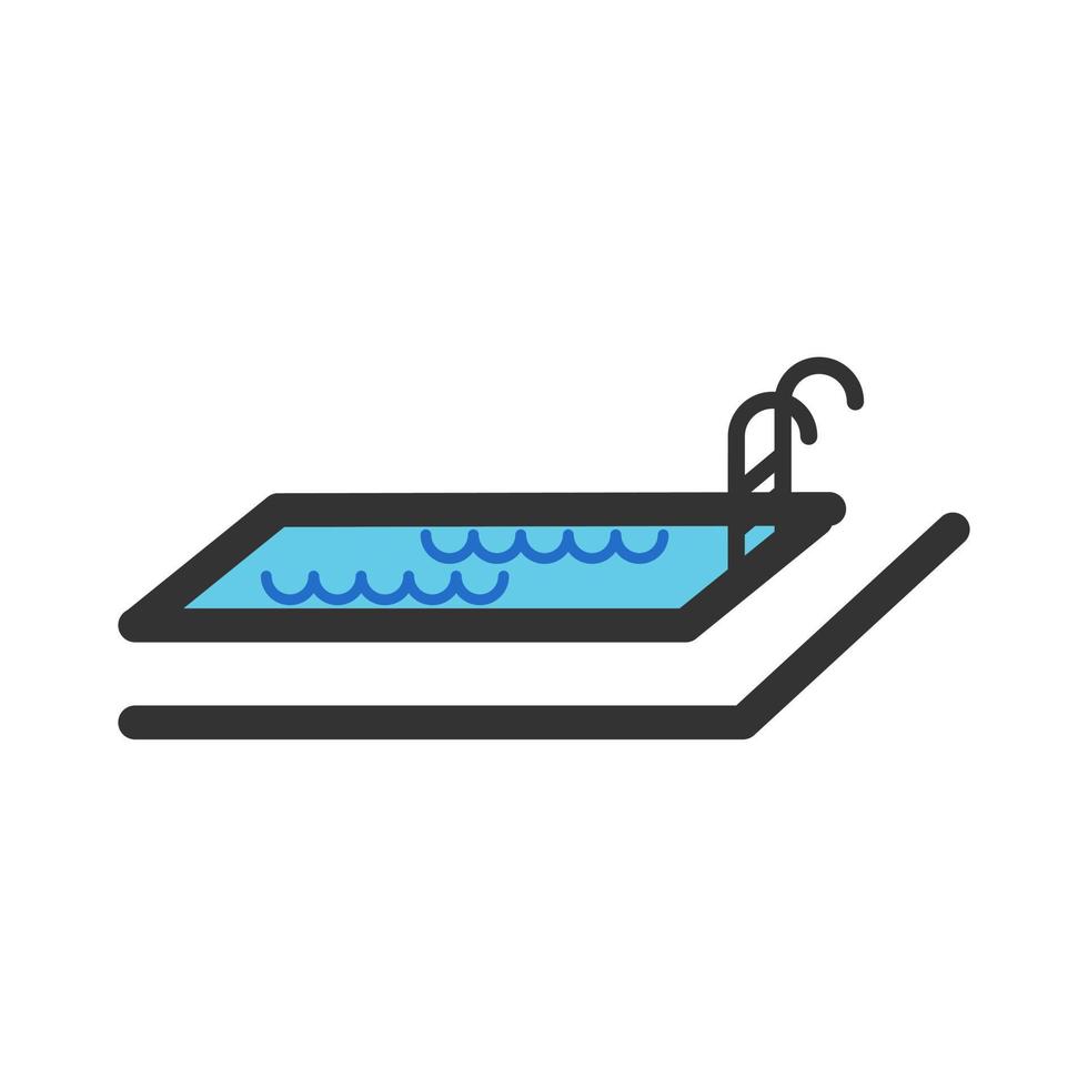 icono de línea llena de piscina vector