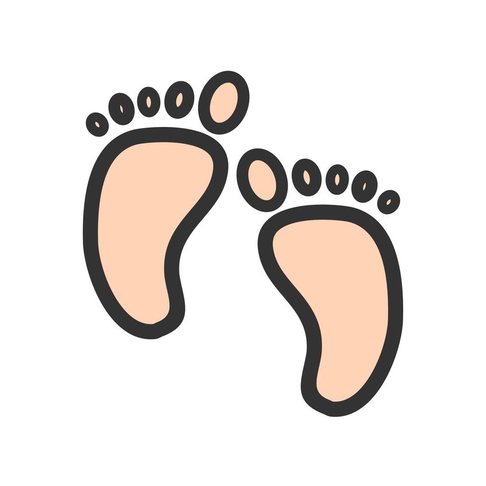 Baby Feet Filled Line Icon vector