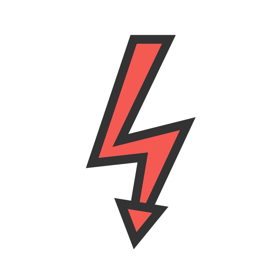 High Voltage Filled Line Icon vector