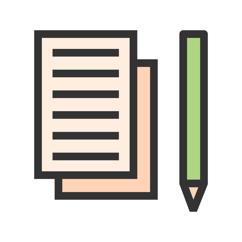 Taking Notes Filled Line Icon vector