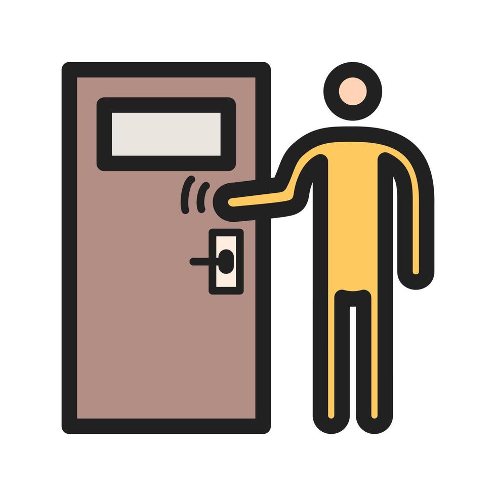 Knocking Filled Line Icon vector