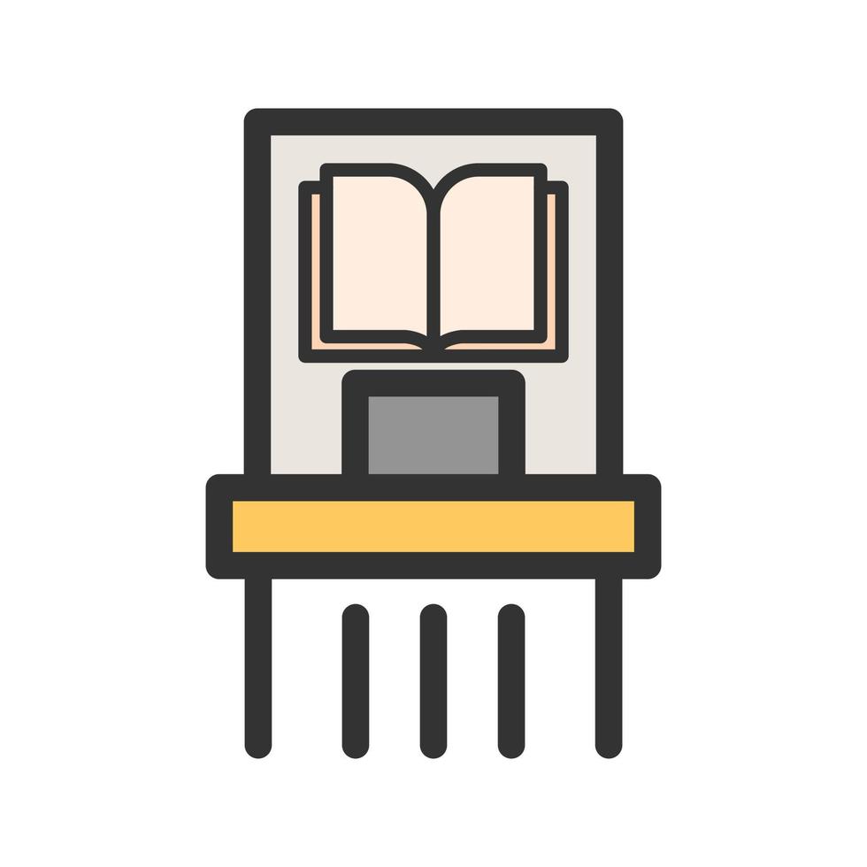 Ancient Book Exhibit Filled Line Icon vector