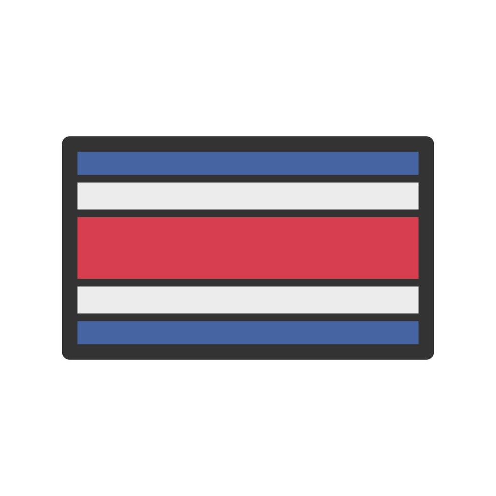 Costa Rica Filled Line Icon vector