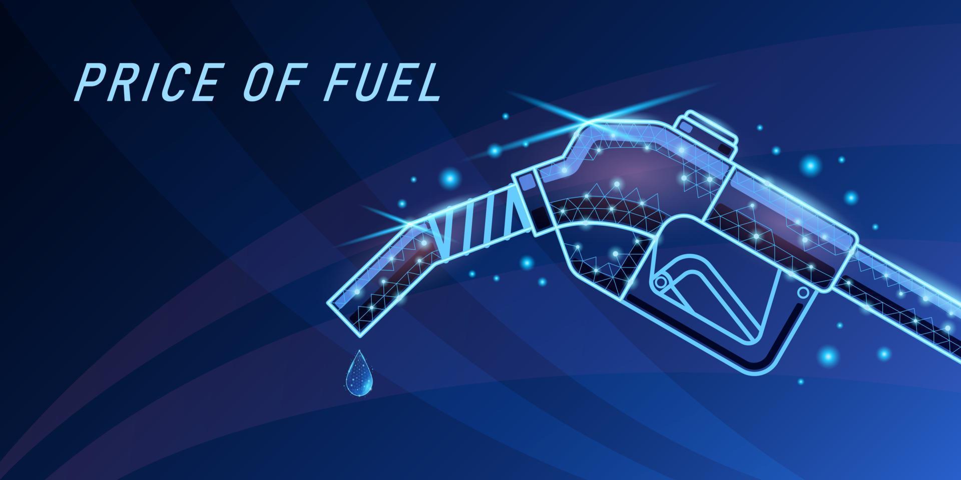 fuel pump nozzle low poly on dark blue background vector