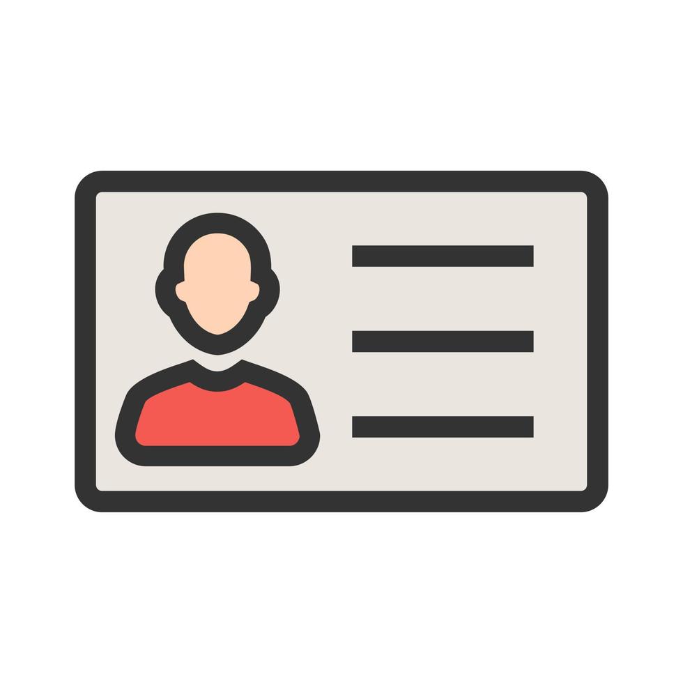 ID Card Filled Line Icon vector