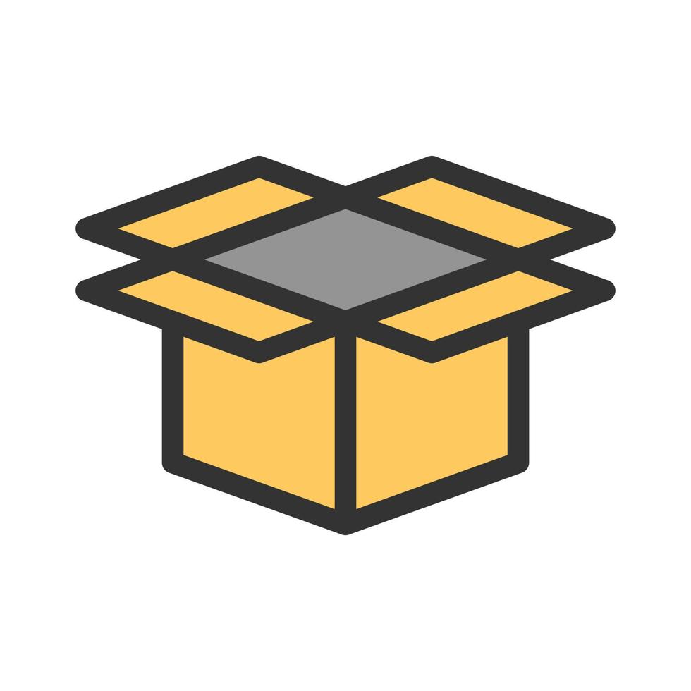Open Box Filled Line Icon vector