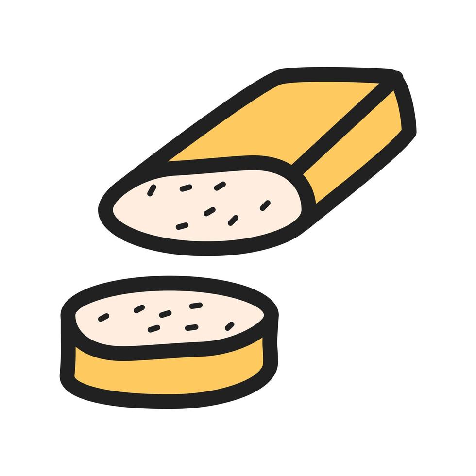 icono de línea llena de queso de mano vector