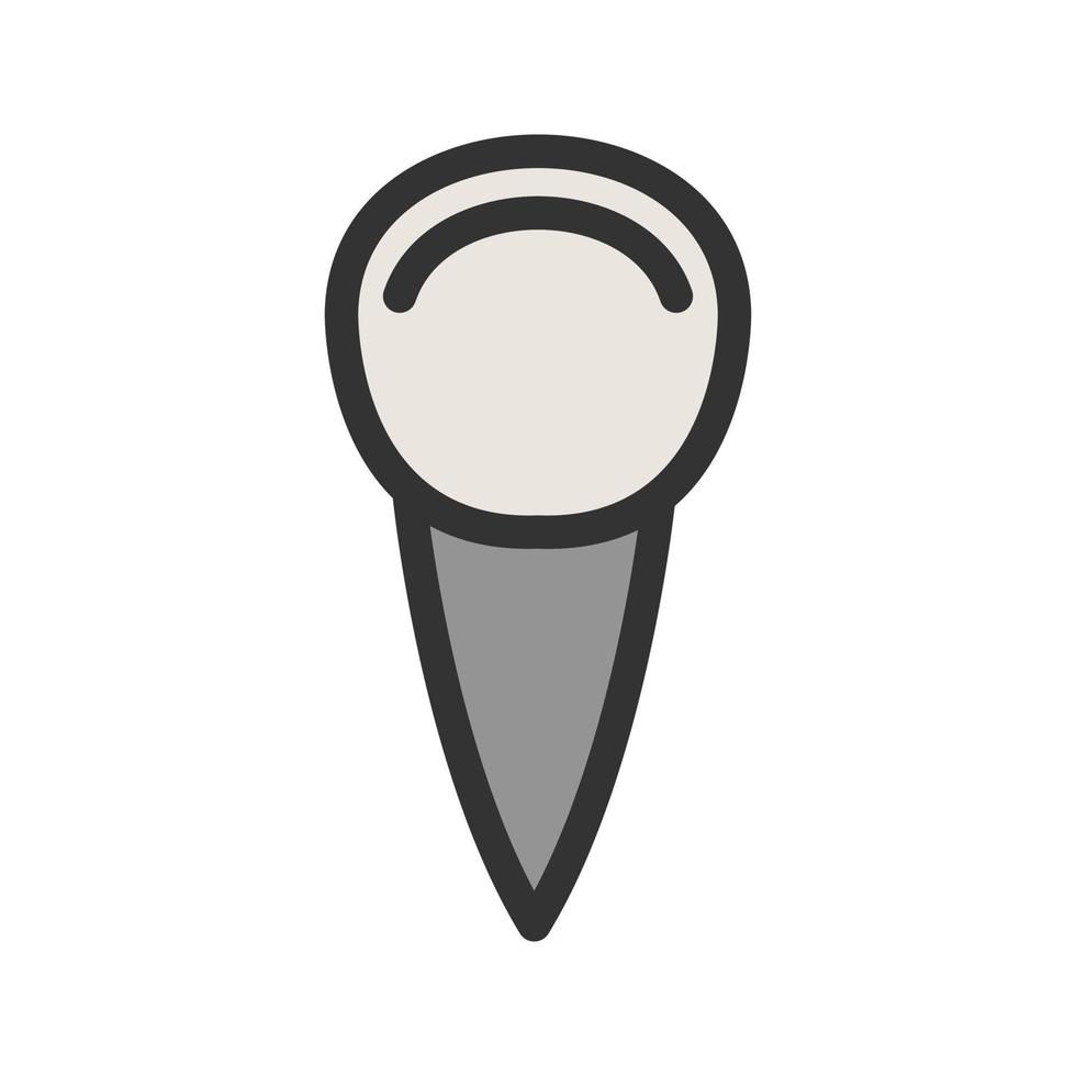 Canine Tooth Filled Line Icon vector