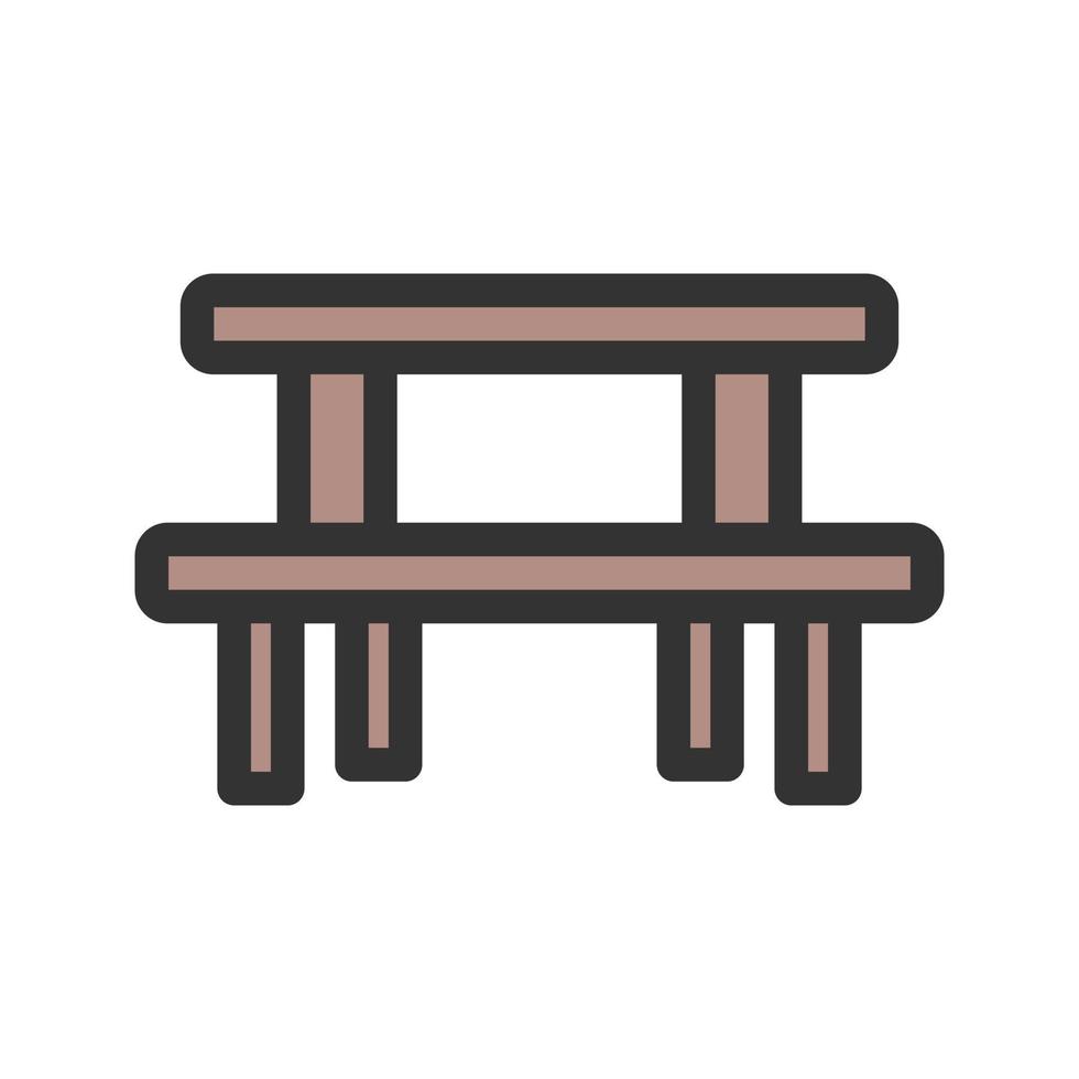 Picnic of Table Filled Line Icon vector