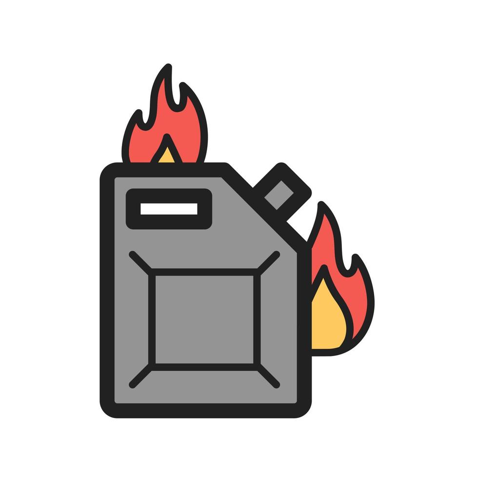 icono de línea llena de combustible para disparar vector