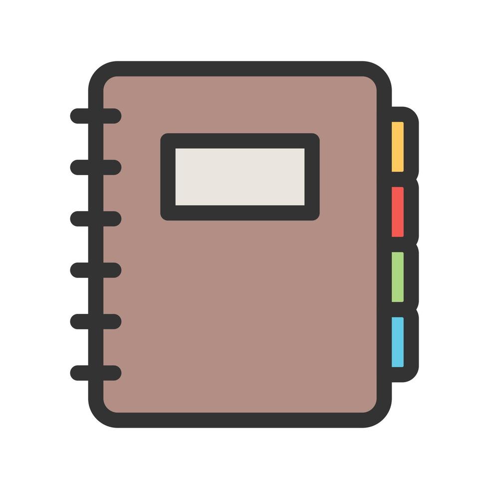 Diary Filled Line Icon vector