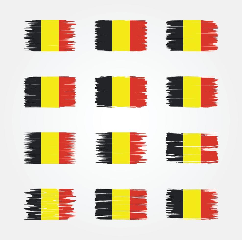 colecciones de pinceles de bandera de bélgica. bandera nacional vector