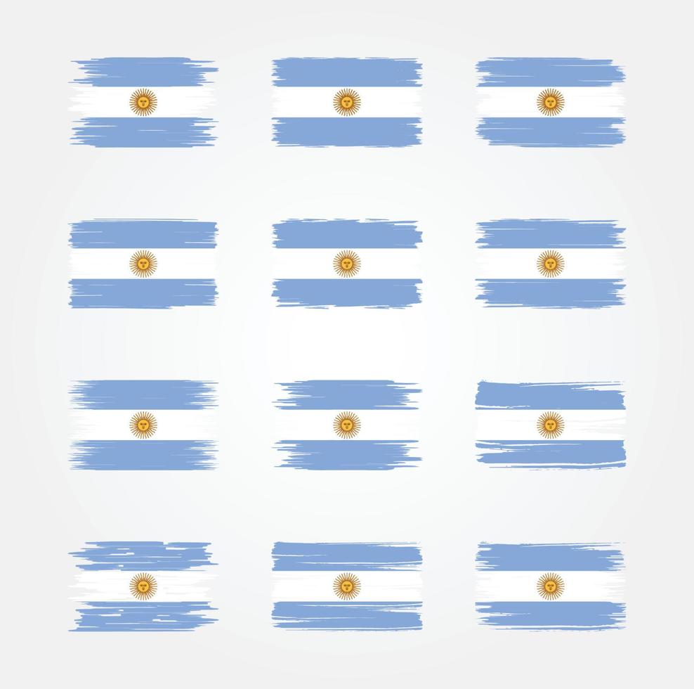 colecciones de pinceles de bandera argentina. bandera nacional vector