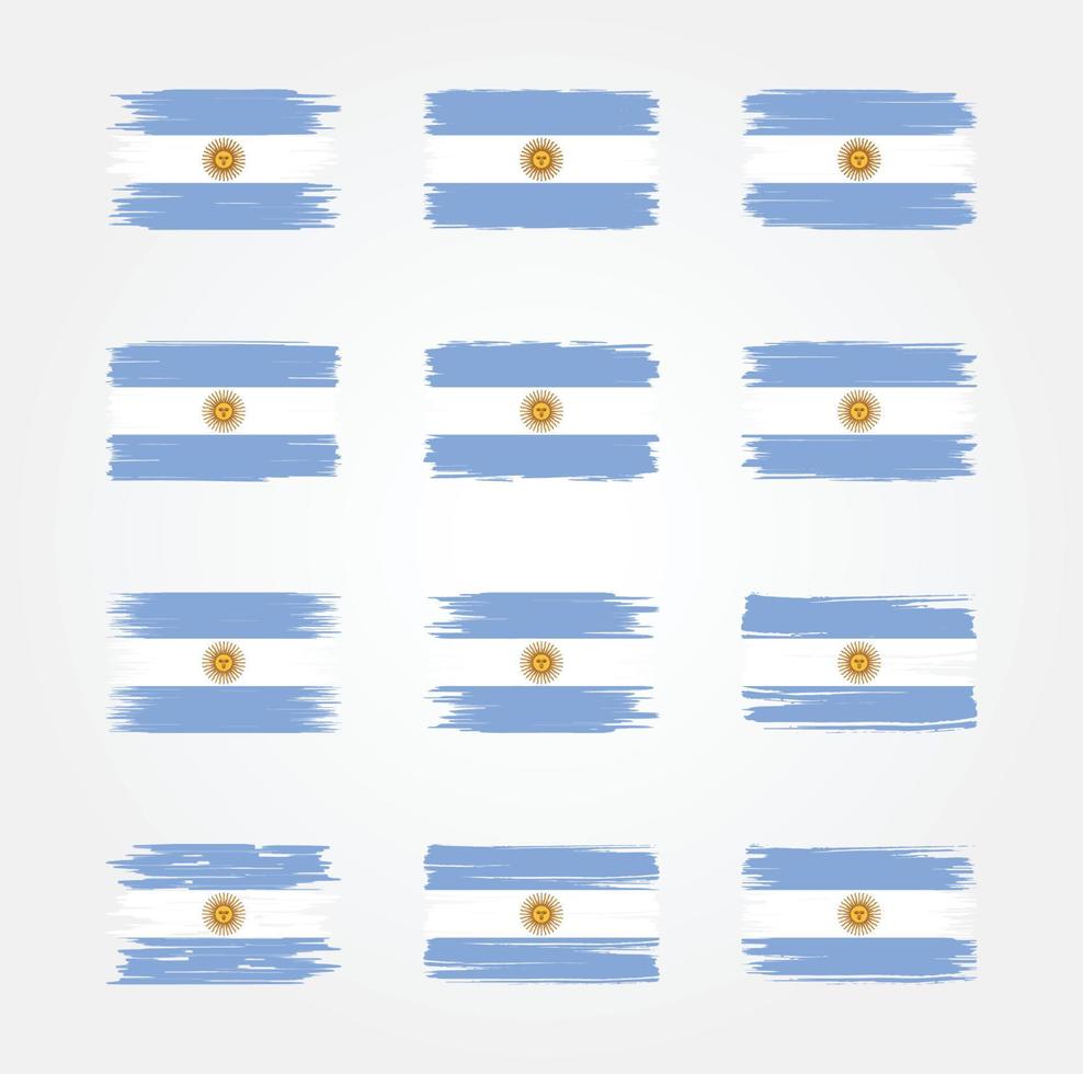 Argentina Flag Brush Collections. National Flag vector