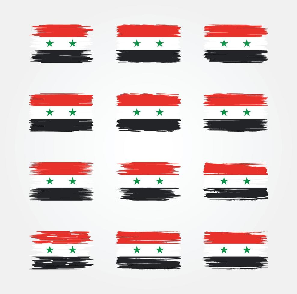Syria Flag Brush Collections. National Flag vector