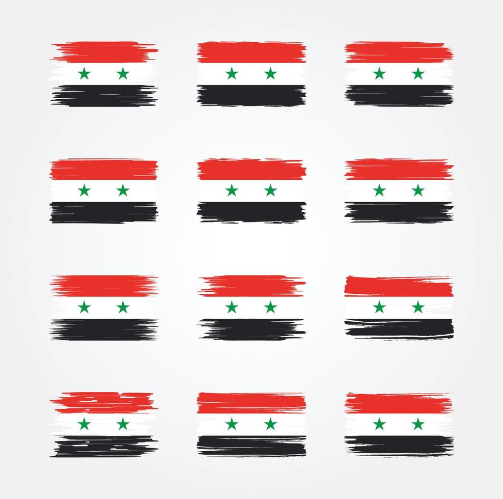 colecciones de pinceles de bandera siria. bandera nacional vector