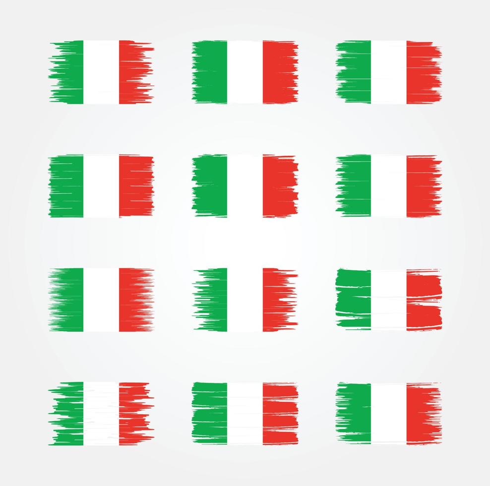 colecciones de pinceles de bandera de italia. bandera nacional vector