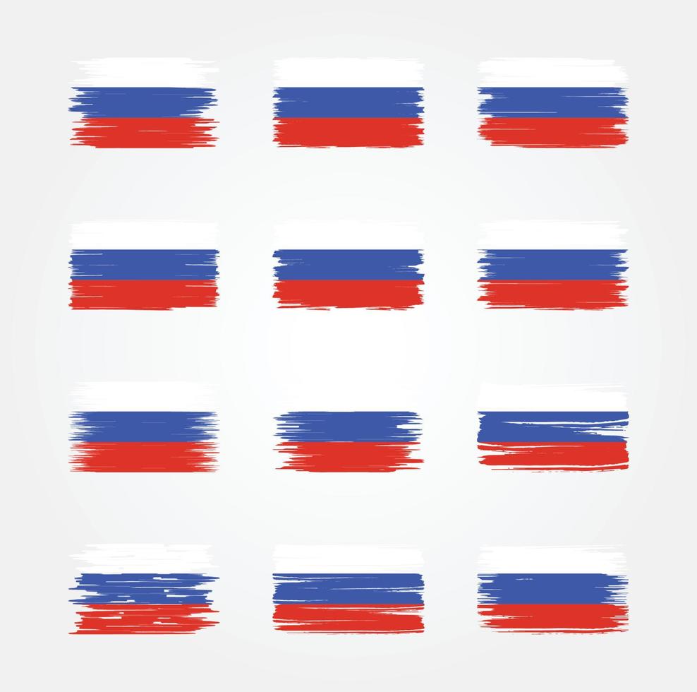 colecciones de pinceles de bandera de rusia. bandera nacional vector