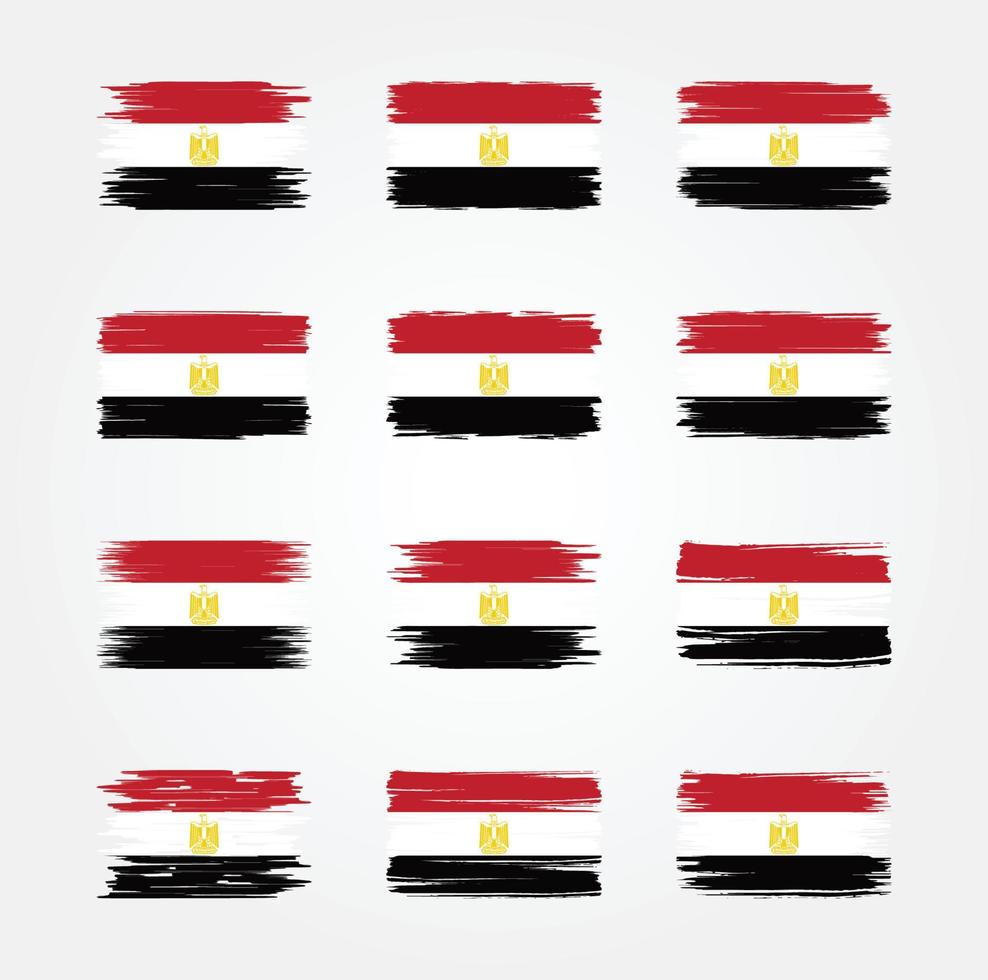 colecciones de pinceles de bandera de egipto. bandera nacional vector