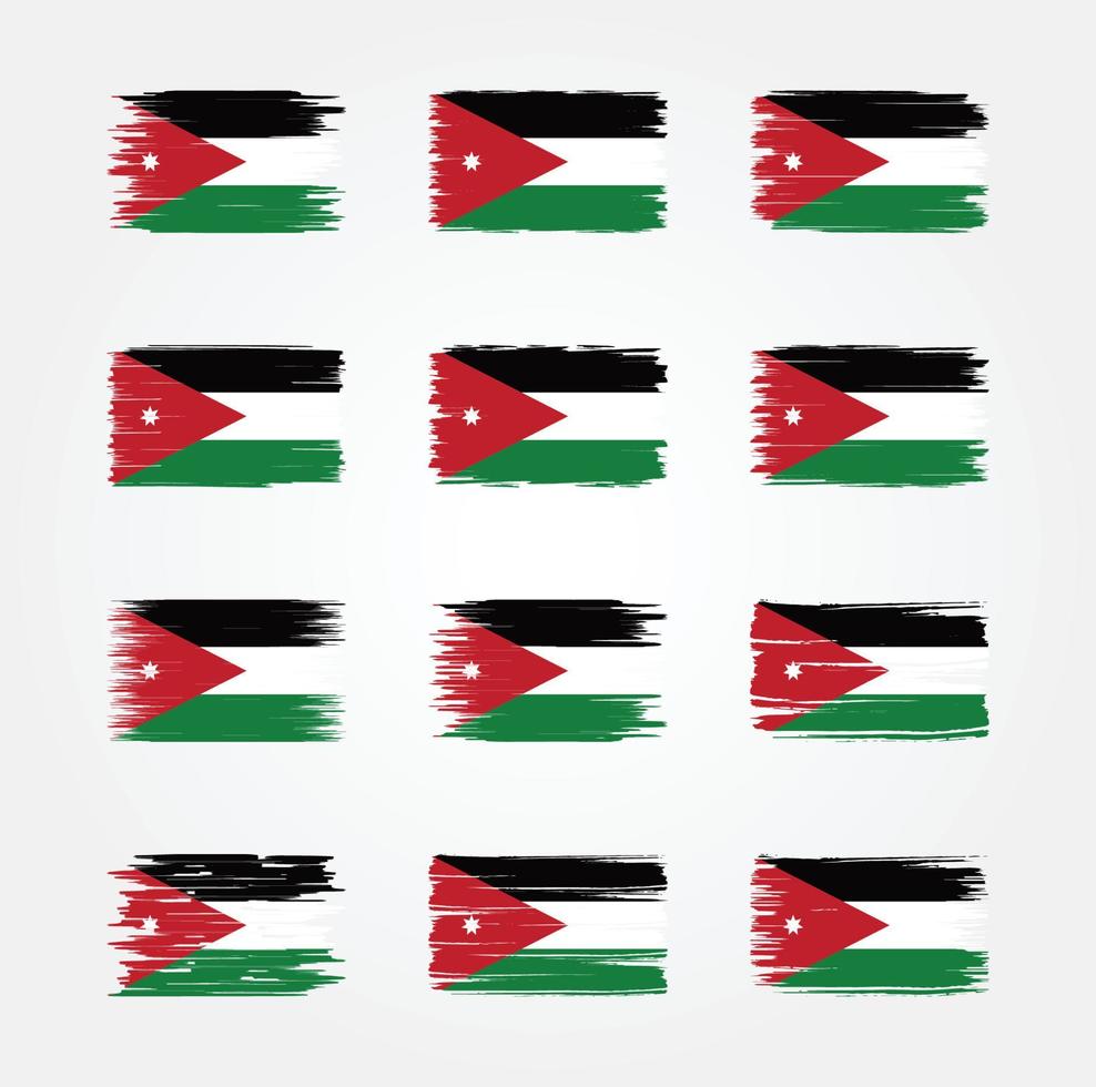 Jordan Flag Brush Collections. National Flag vector